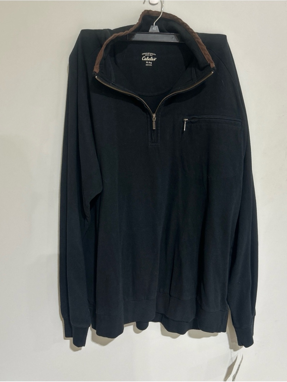 Cabela's DOESKIN 1/4 ZIP PULLOVER BLACK NEW WITH TAGS SIZE XL NWT NEW.
